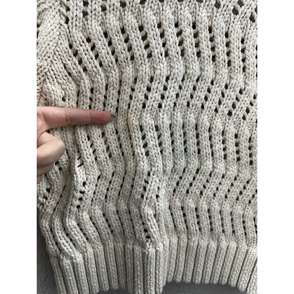 American Eagle Womens Sweater Size Small Brown Open Knit Pullover - Picture 3 of 11